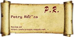 Petry Róza névjegykártya